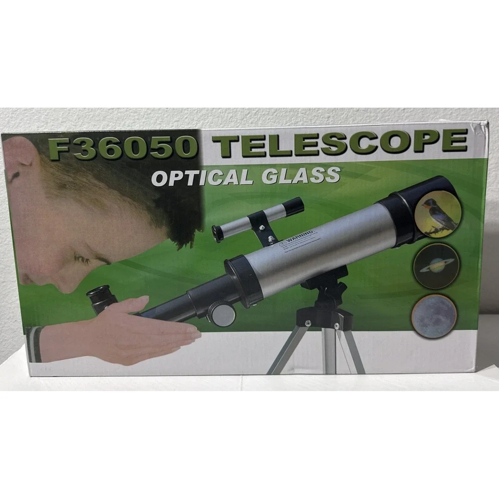 F36050 Optical Glass Telescope 6mm + 20mm‎ Eyepieces Sturdy Tabletop Tripod